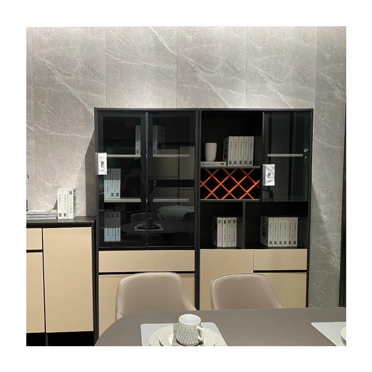 

Fashion bookshelf with glass door wine cabinet models storage cabinet