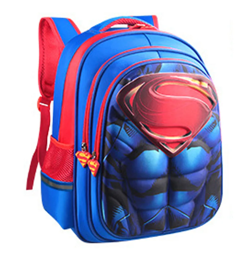 

School cartoon schoolbag boy backpack toddler bag Superman 3D three dimensional hard shell Waterproof Oxford cloth