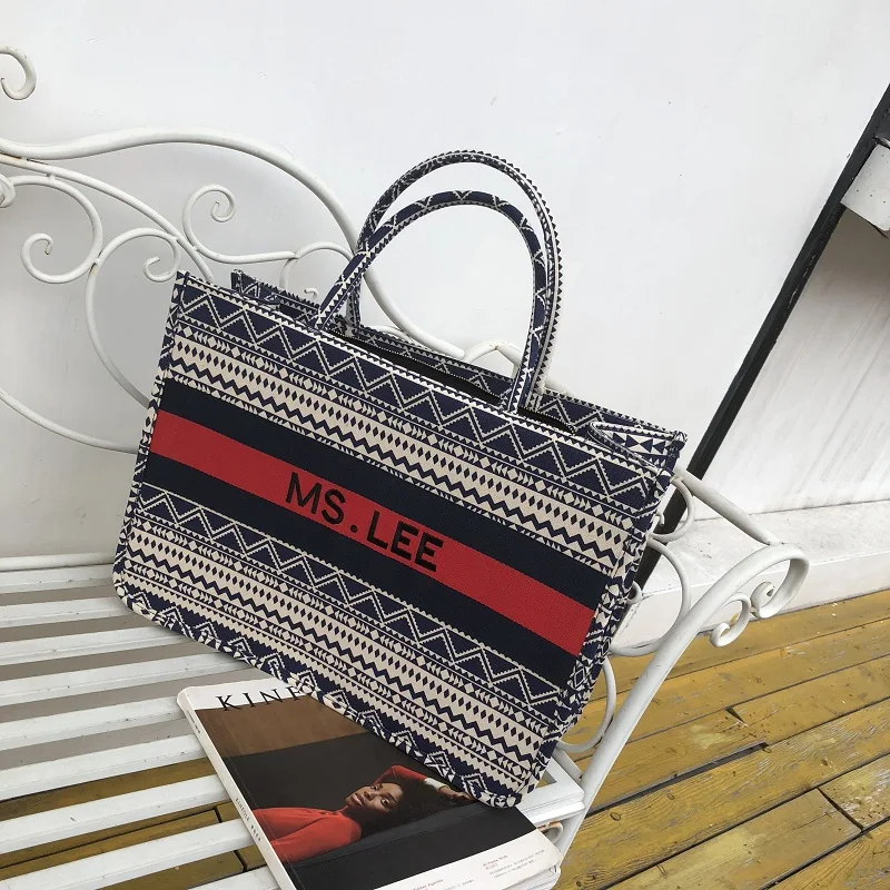 

The Latest Fashion Large Capacity Tote Motley Stitching Ladies Shoulder Bag Classic Women's Bag Support Customization CLN19-2210