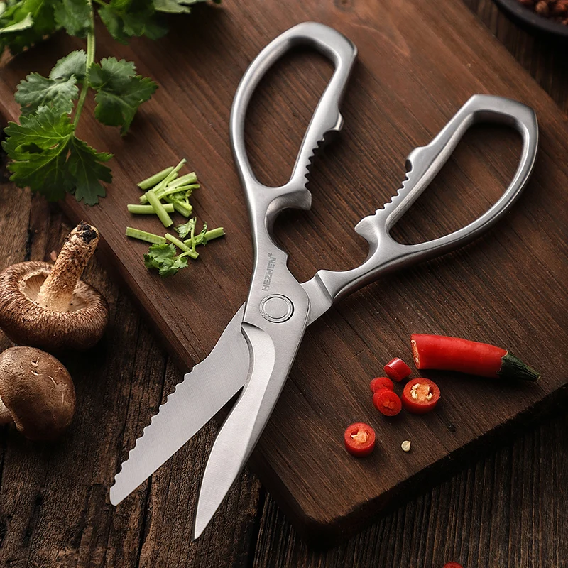 

HEZHEN 3Cr14 Stainless steel super sharp Multifunctional kitchen cutting scissors Shears