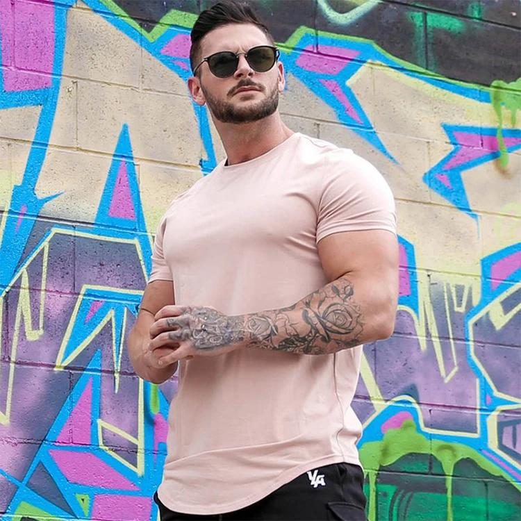 

11 colors gym apparel men workout clothing solid color slim fit t shirts athletic bodybuilding plus size men's t-shirts, 11 colors or custom