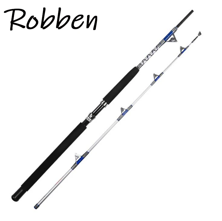 

Robben High Carbon strong power roller guides game trolling rod 38-69KG 1.98m 2.1m boat rod Drag fishing rod