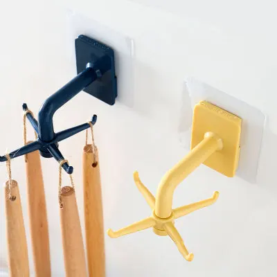 

Kitchen Swivel Hook Self-adhesive Hook Plastic Hole-free Non-marking Storage And Kitchen Hook Multifunctional Hook