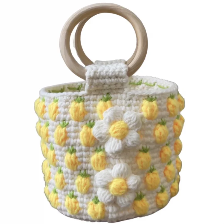 

New Trend Autumn and Winter Wool Bags Cute Handmade Bag 100% Hand-knitted Bags for Women,Kids Gift