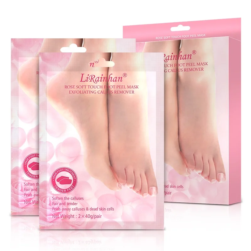 

Natural Organic Pink Rose Foot Peel Mask baby foot peel Footmask Custom private label Peeling Nourishing Exfoliating Foot Mask