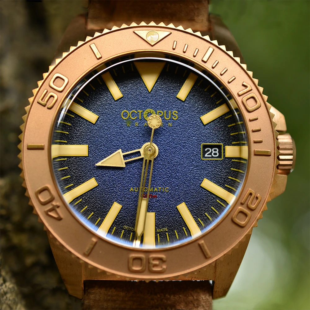 

Octopus Luxury Automatic Diver Men Watch Bezel Montre Homme Design Relogio Masculino 500M Waterproof NH35 Bronze Wristwatches