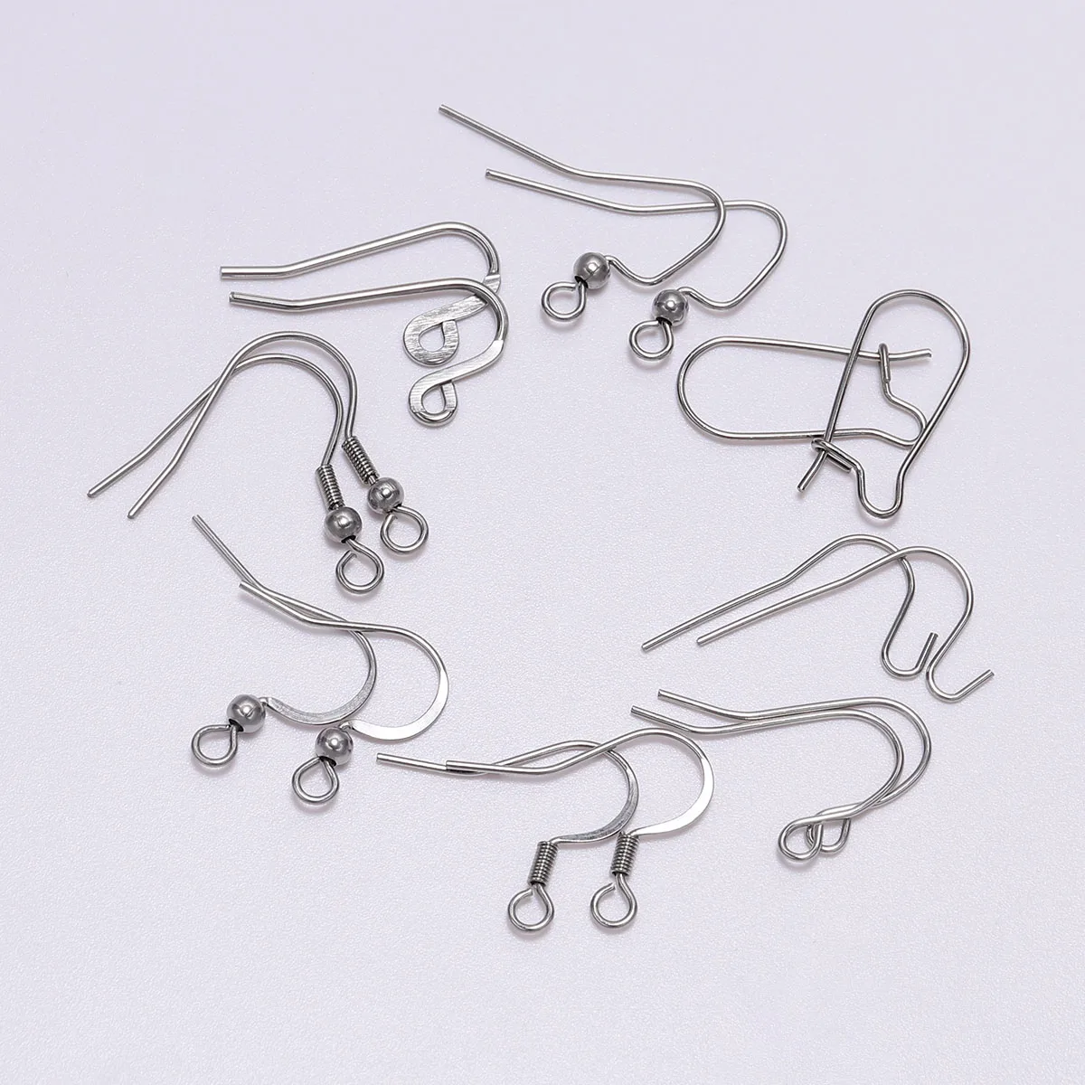 

50pcs/lot 8 Shapes Stainless Steel Ear Hook Clasps Hooks Earring Findings Earwire For Jewelry Making Craft Supplies Accessories