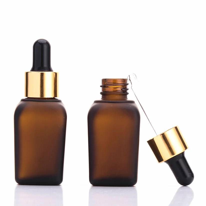 Matte Black Empty Facial Serum 30ml Pipette Bottle Cosmetic Bamboo