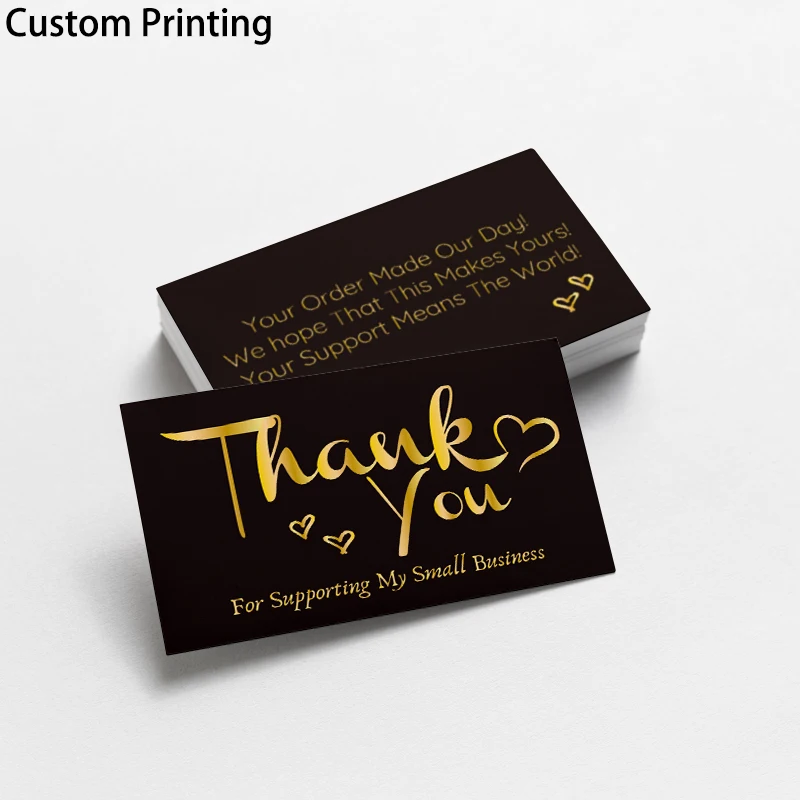 

Free Shipping 100pcs 90x54mm The New Thank You for Note Greeting Cards Order Business Shopping Gift Tag Cards