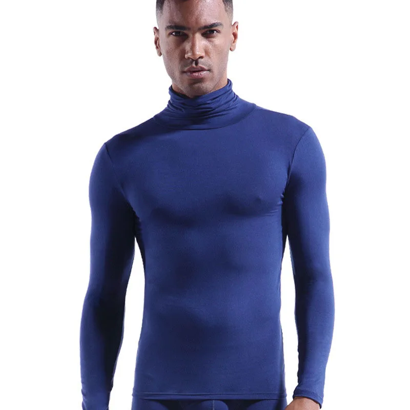 

men's sweaters top high neck warm long sleeve thin tight bottoming shirt solid color sweaters men's Fitness shirts