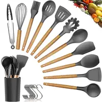 

Factory Direct Sell 11pcs Bamboo Silicone Kitchen Cooking Utensil Set