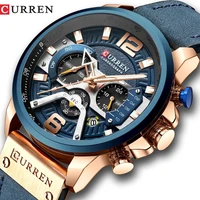 

CURREN 8329 Casual Sport Watches for Men Blue Luxury Military Leather Wrist Watch Man Clock Fashion Chronograph Wristwatch