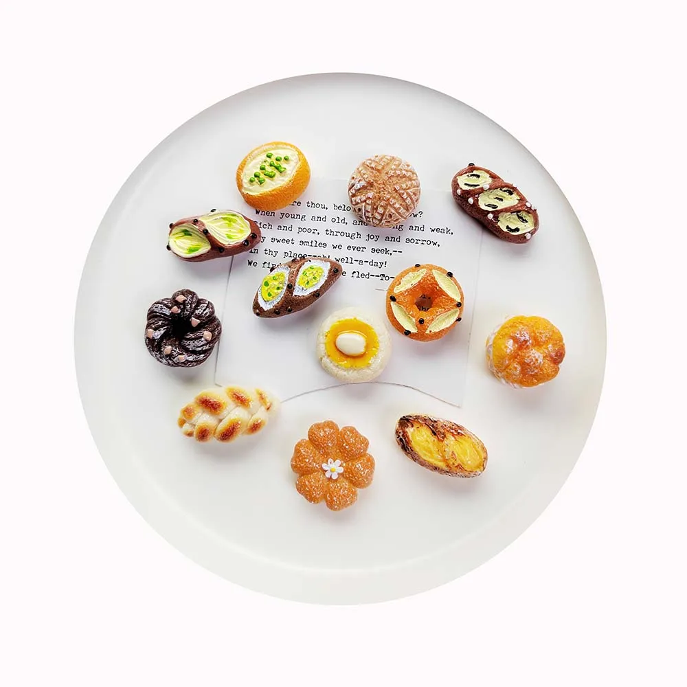 

Kawaii Resin Bread Cake Simulation Food Resin Cabochons For Phone Decoration Crafts Making DIY