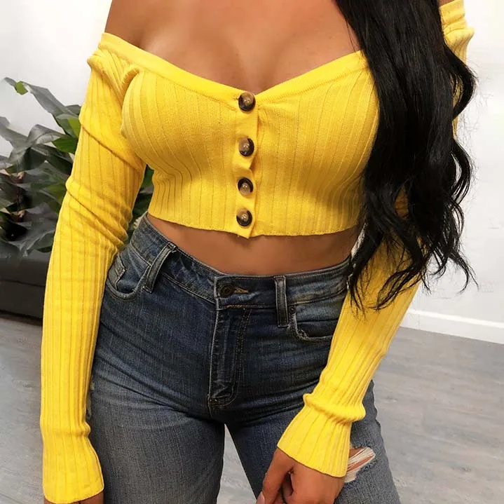 

FS0311D 2019 autumn women long sleeve V neck blouse
