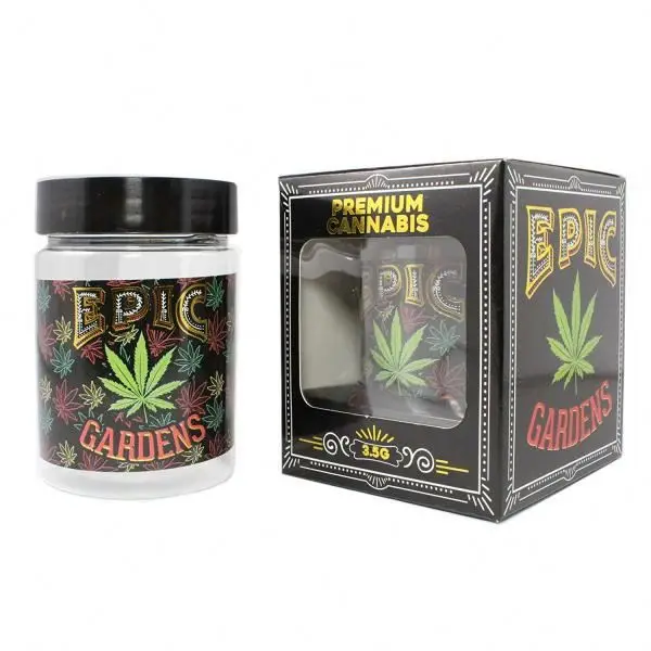 

24 flavors Hologram Sticker with 3.5 gram 60ml Thin Mint plastic jar tank dry herb flower Container with Flavor Stickers