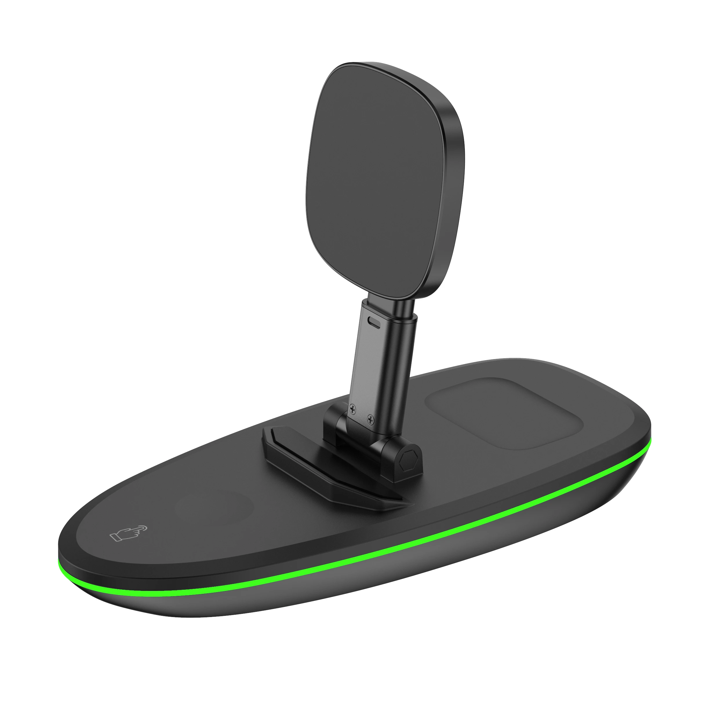 

Custom 3 in 1Universal Sailboat Foldable Cell Phone Wireless Charger Stand 10W Fast QI Wireless Charger For Phone Watch Earphone