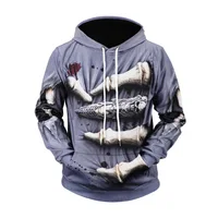 

Wholesale Unisex Realistic 3D Halloween skull Digital Print Long Sleeve Casual Pullover Hoodies Sweatshirts 3d