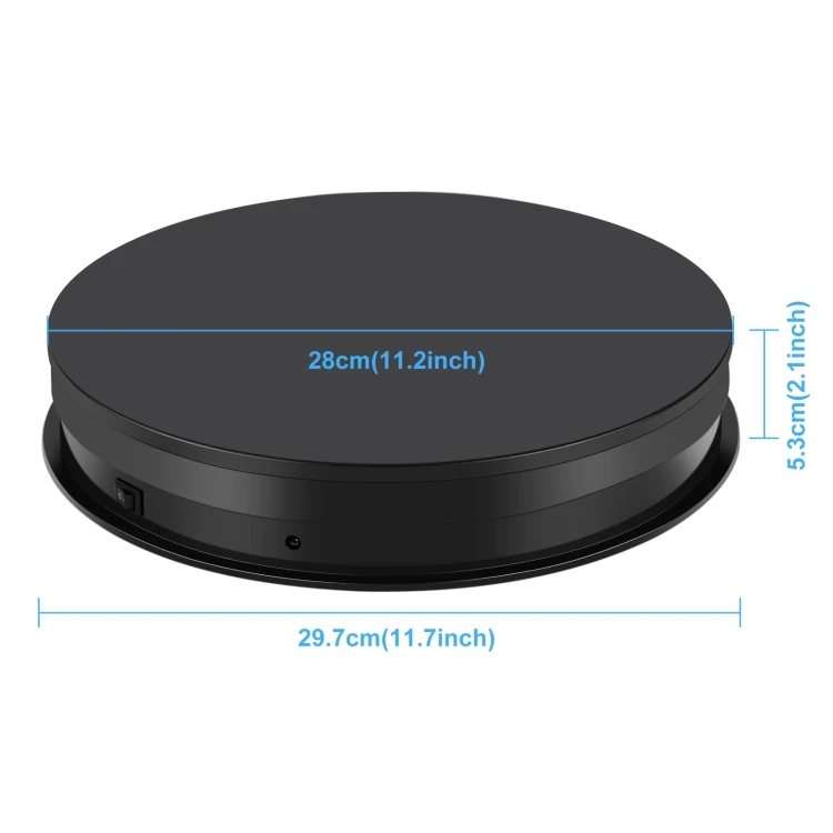 PULUZ OEM 30cm USB Rotating Cosmetic Display Stand 360 Degree Electric Rotating Turntable Display Stand for Products Shows