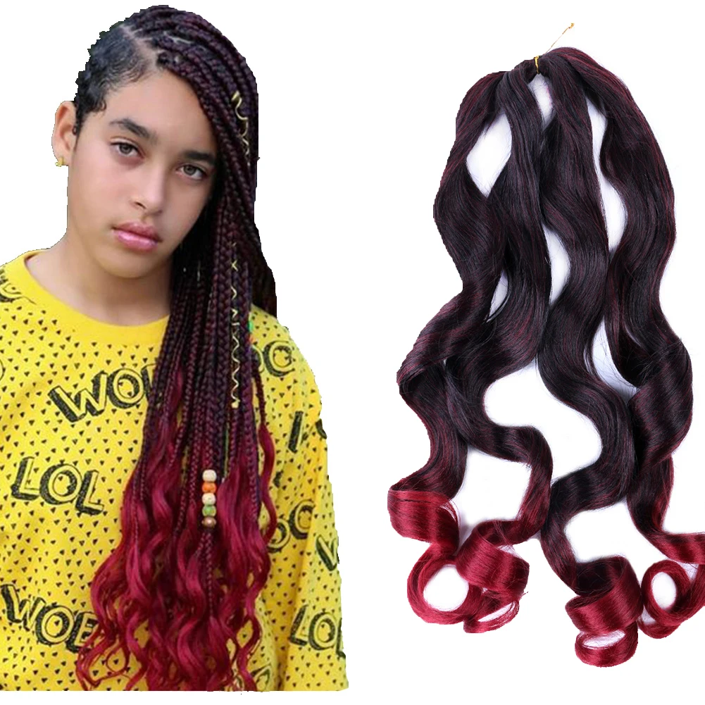 

Crochet Braids Hair Big wavy curly Bouncy Braiding Hair Curly Synthetic Loose Wave Crochet Hair