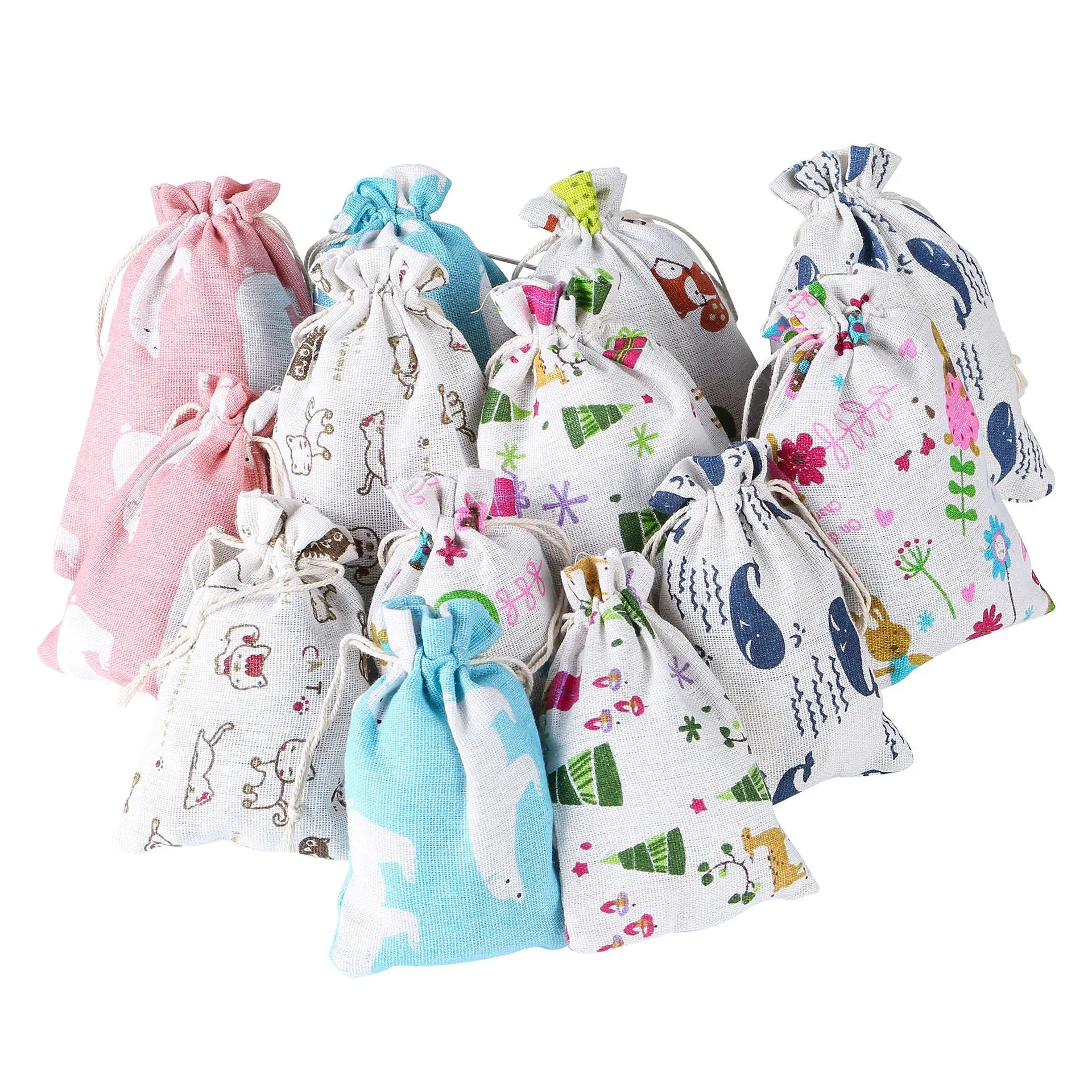

Custom Logo White Cotton Rice Muslin Drawstring Bag