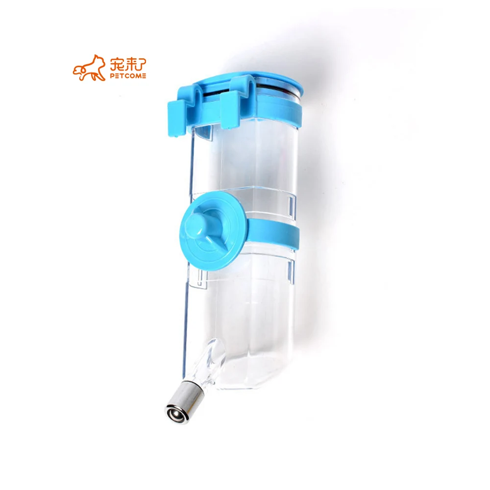 

PETCOME Shopee High Quality Travel Outdoor 500ML Plastic Pet Water Bottle Attached To Pet Cage, 4 colors