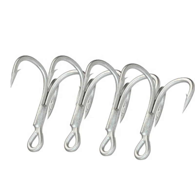 

New arrival jigging sea saltwater large treble fishing hooks sea saltwater treble fishing hooks, Silver