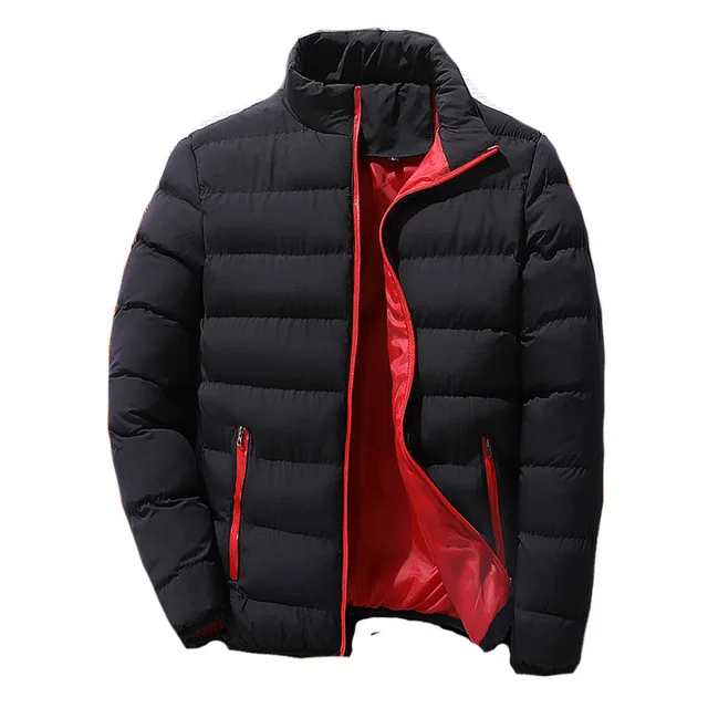 

Man jacket puffy coat winter waterproof zipper autumn and winter clothes solid color large size jacket boys heavy plus size