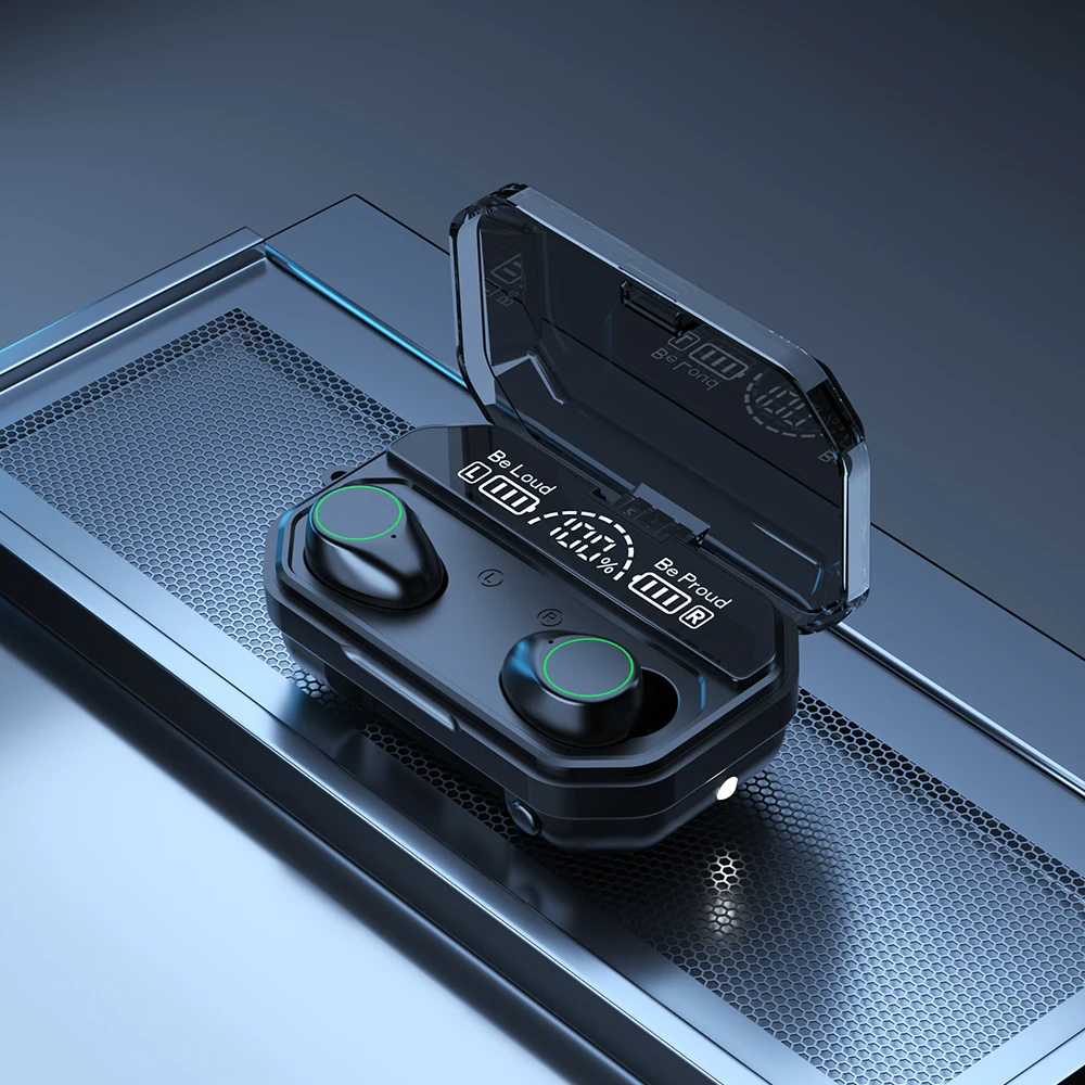 

A16 TWS 5.1 Headset Three-Electric Digital Display Real Breathing Light Touch Emergency Charging Flashlight Earbuds