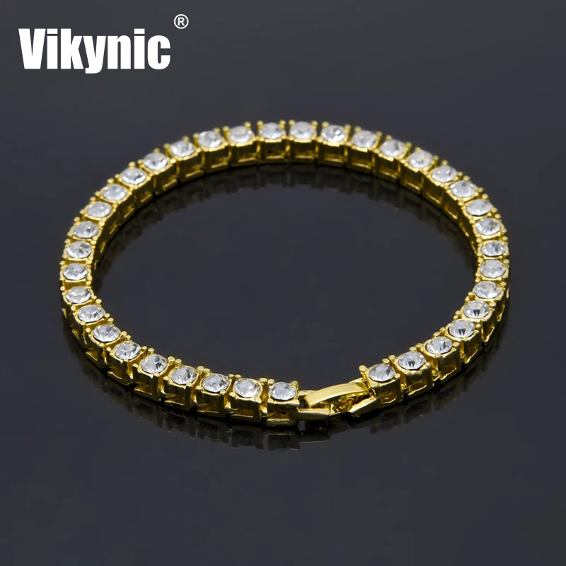 

Hip hop Diamond Tennis Chain Bracelet Choker Iced Out Tennis Chain Bling Cubic Zirconia CZ Tennis Chain, Gold/silver/black
