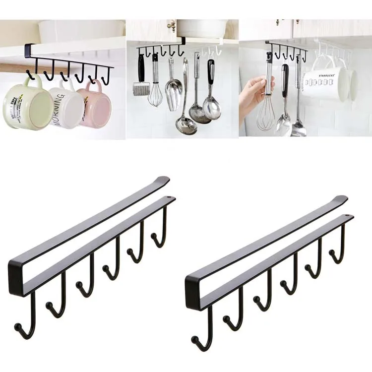 

$0.01 Samples Hanging Metal Coffee Cup Holder Organizer Mug drying rack Kitchen/Cabinet Utensil Storage Hook, White