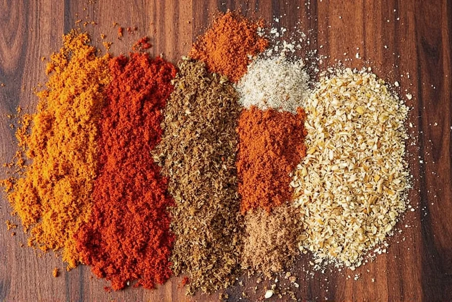 Glass jars filled with mediterranean spices