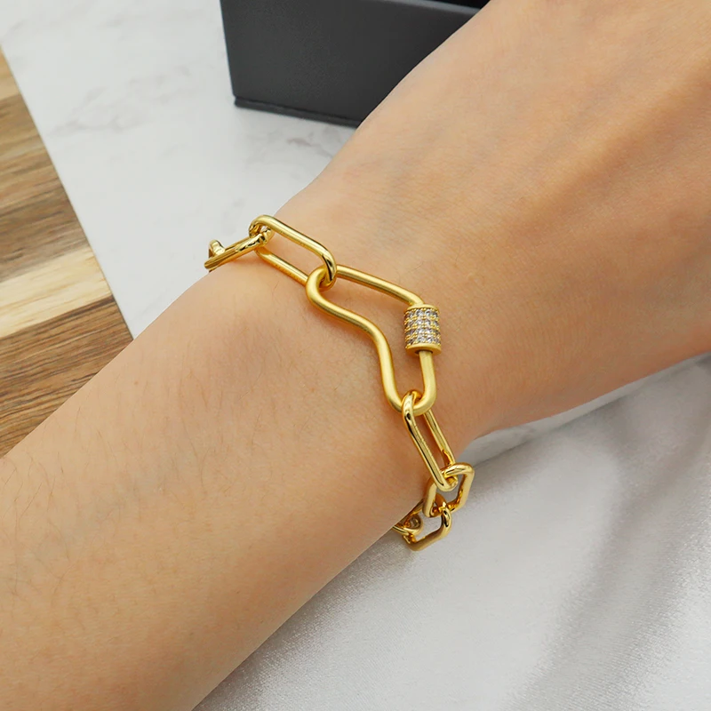 

New shop discount trendy jewelry 18k gold plated heart bracelets for women