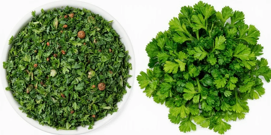 Freezing parsley in ice cube trays with olive oil
