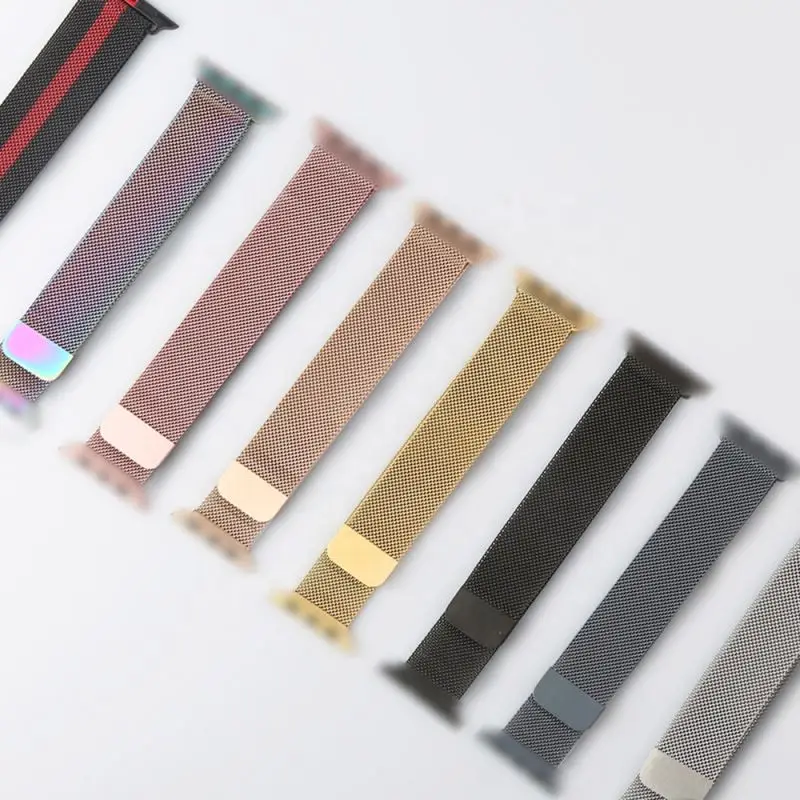 

Mesh Milanese Loop Stainless Steel Metal bracelet wristband Strap for Apple smart Watch iwatch series 6 5 4 3 2 1 SE, 18 colors