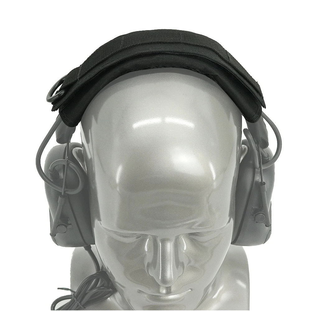 Tactical Modular Headset Cover Molle Headband Earphone Microphone Protection Case Hunting Earmuff Headphone Stand Strap