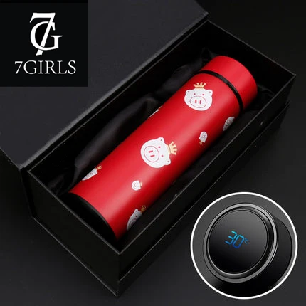 2020 Shenzhen 7 Girls double stainless steel vacuum flask luxury  hot cold stanley slim thermos bottle cup with glass liner