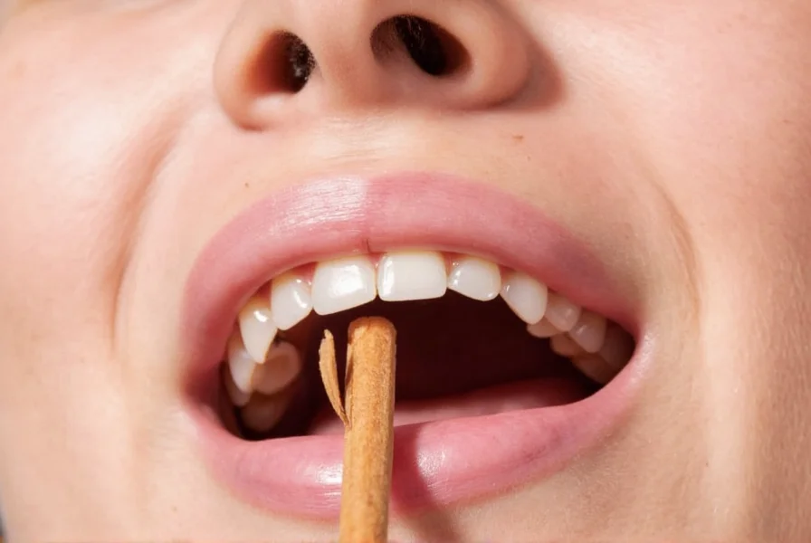 Close-up of natural cinnamon toothpicks arranged in a wooden bowl with cinnamon sticks