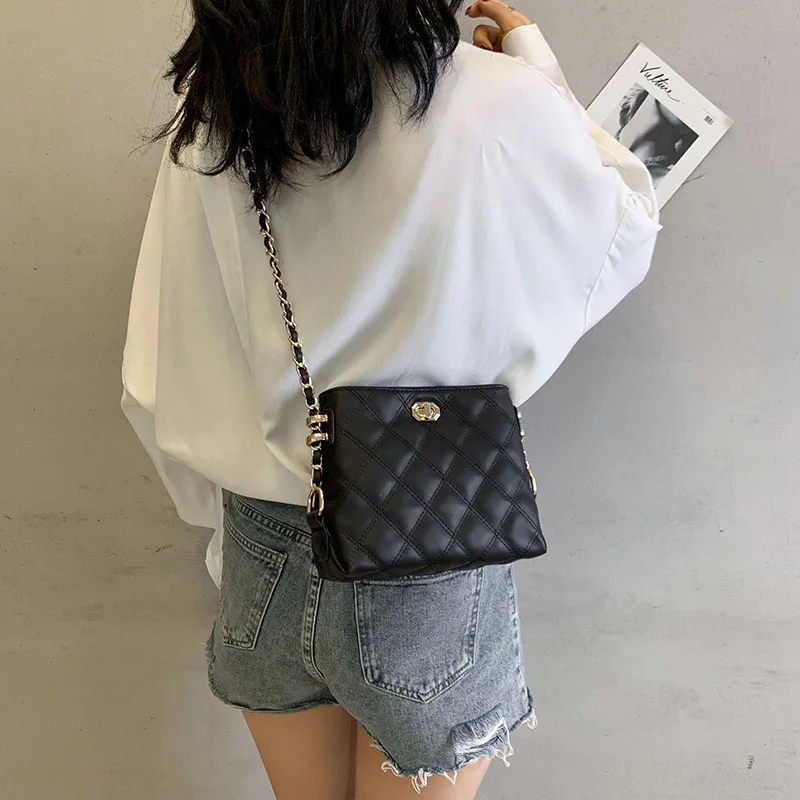 

Niche High-end Bag Rhombic Fashion Messenger Lock Chain Bag bags women handbags ladies shoulder
