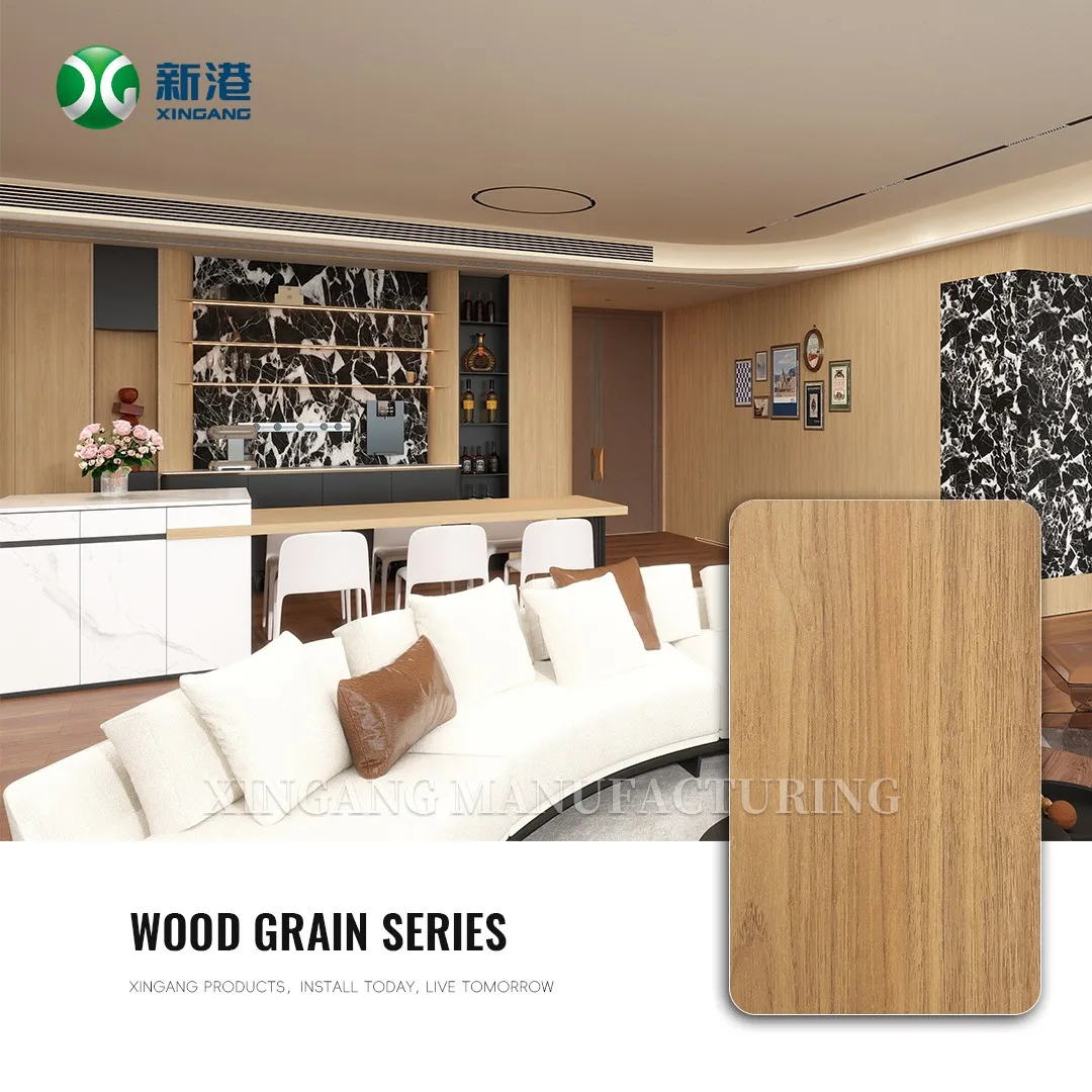 product-1-1 Natural oak wood grain HPL laminate sheet displayed in a modern interior setting