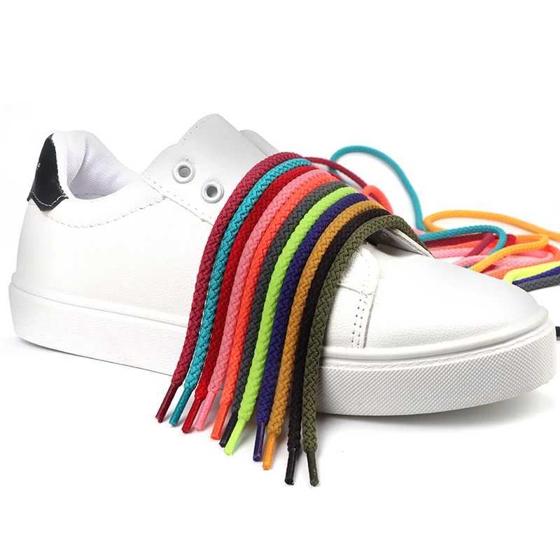 

Custom Round shoe polyester rainbow laces designer rope shoe lace sneaker laces wholesale shoelaces manufacturers