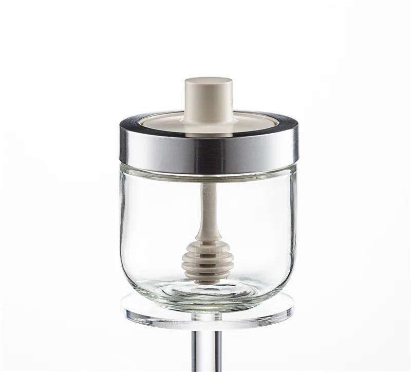 

Pinmoo Clear Seasoning Salt Bottle Glass Shaker Bottle Jam Spice Jar Container Set with Spoon ans Oil Brush