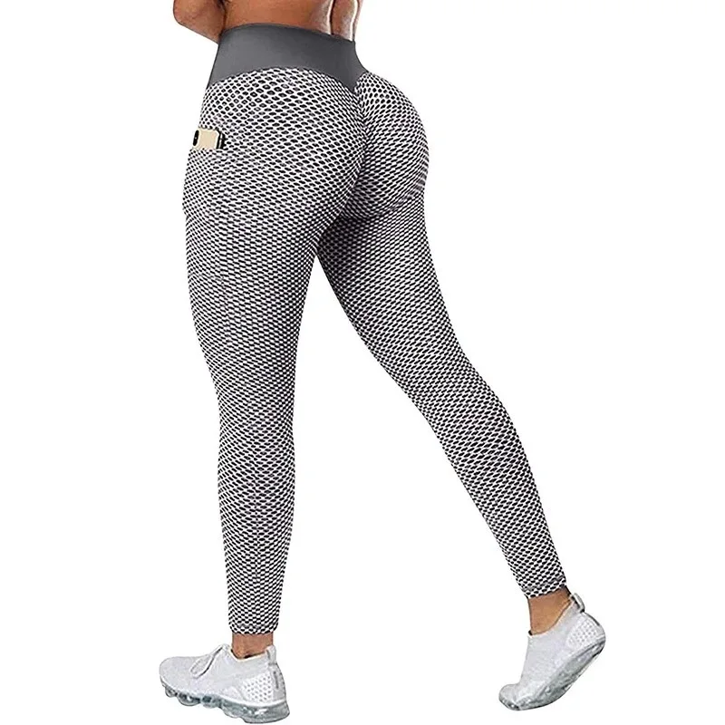 

yoga pants leggings sport plus size honeycomb yoga wear high waist butt lift high waist women gym pants seamless fitness, Pink gray yellow red black blue green purple