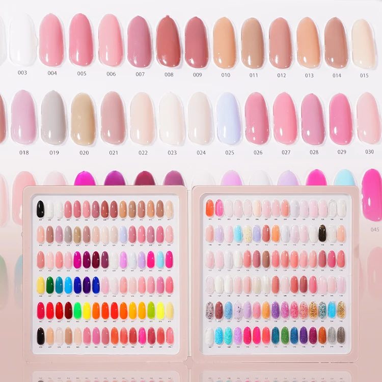 

Rubber Base Color Book 180 Colors soak off uv gel polish mixed color vegan hema free Gel Polish