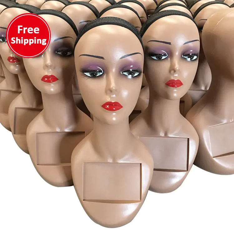 

American wholesale with hair net ABS plastic steel female model mannequin head for wigs