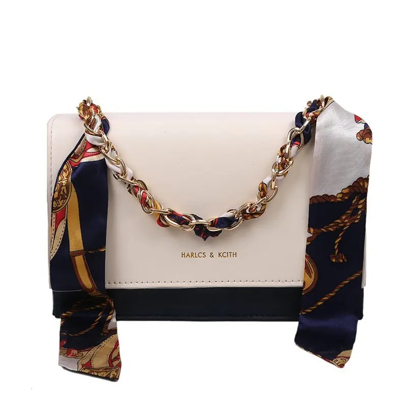 

New Bag Sac a Main En Cuir Pour Femme Fashion Chain Shoulder Bag Small Square Bag Trendy Fashion Female Silk Scarf Handbag