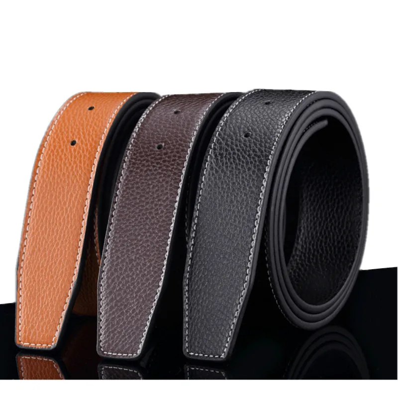 Lq Genuine Leather Belt Strap Customized Logo Mens Pin Plate Buckle