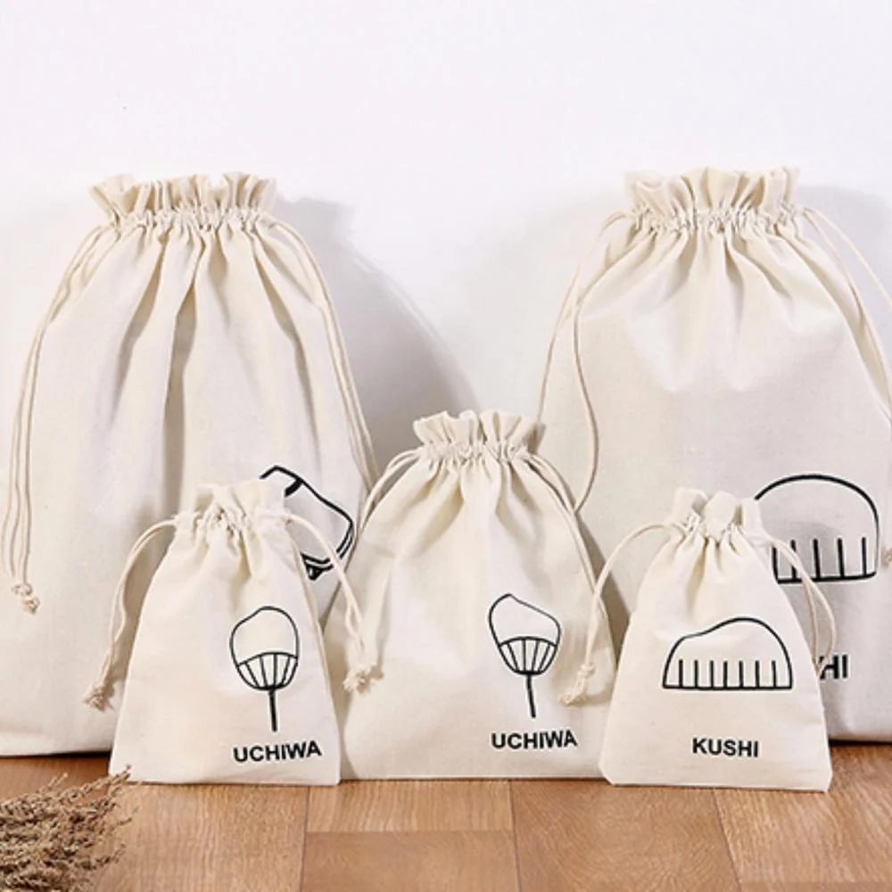 

2021 Custom Printed Logo cotton drawstring bag, Customized color