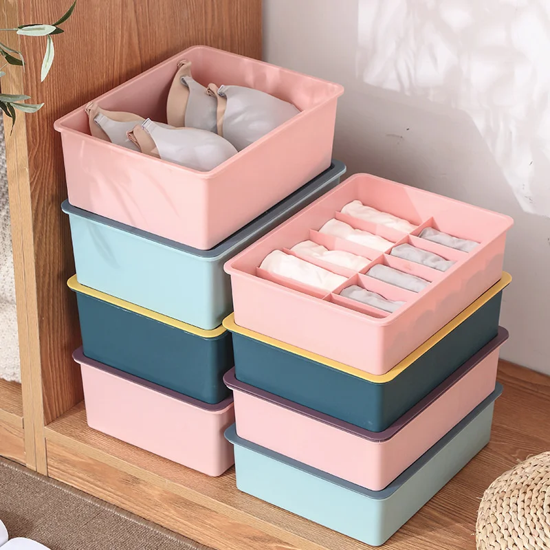 

Household Plastic Underwear Storage Box Multi-Drawer Socks And Panties Storage Organizer Thickened Covered Bra Storage Basket