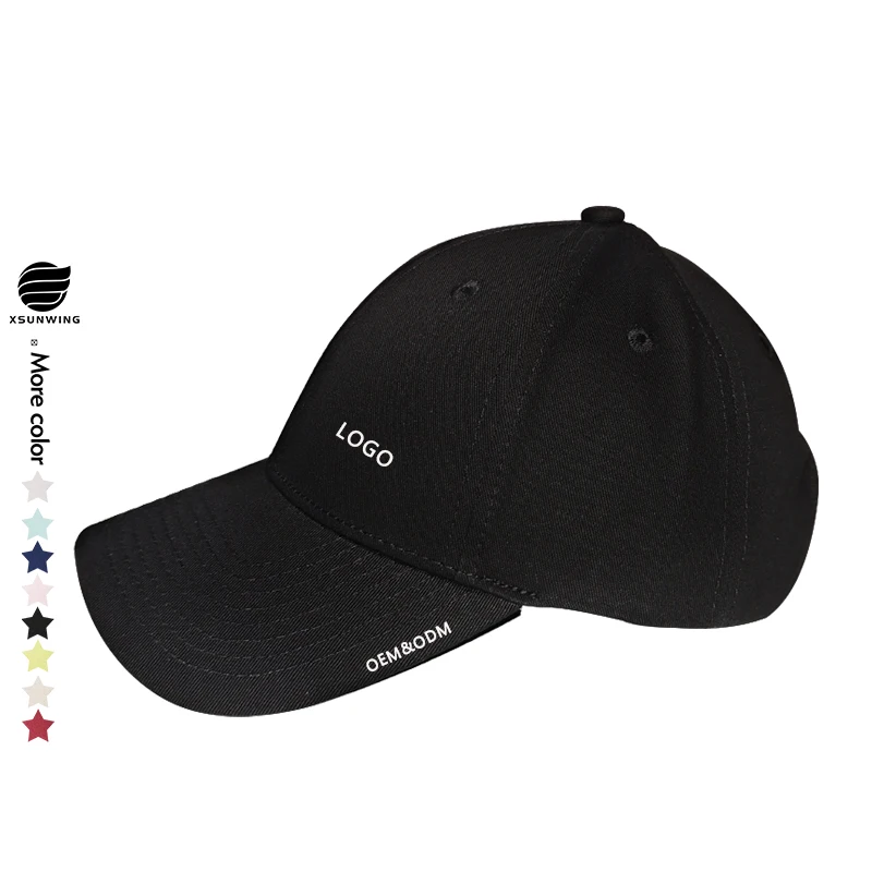 Xsunwing Unisex High Quality Promotional Custom Logo Baseball Cap 6-panel Hat Print With Embroidery Gym 100% Cotton Baseball Hat