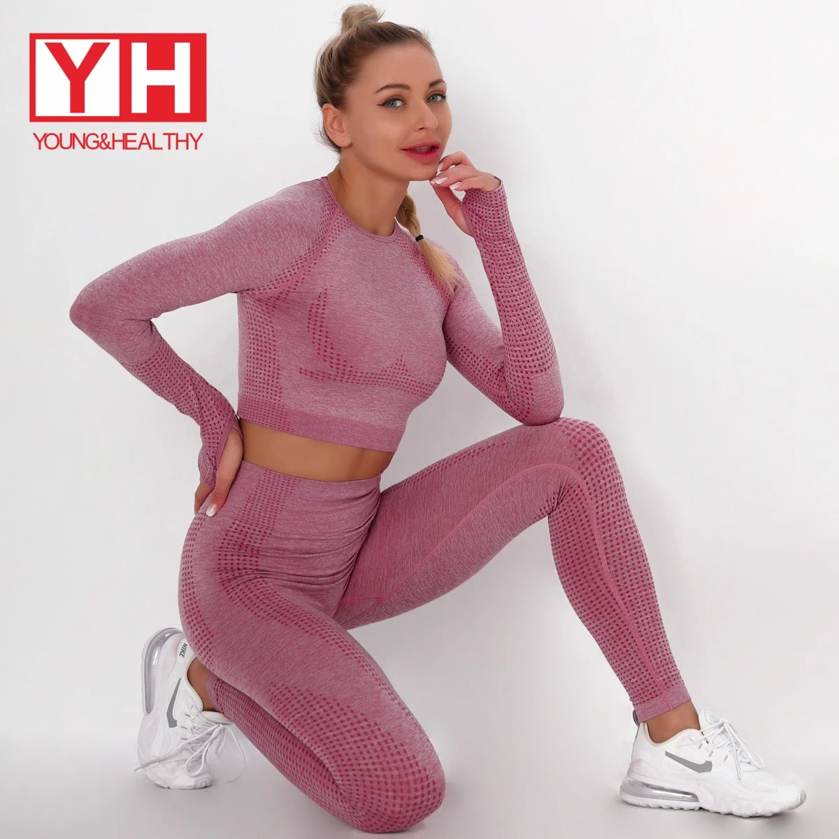 

High Quality Womens Bubble Yoga Active Wear Sets Fitness